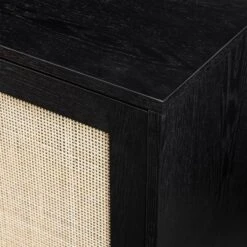 Modern Boho Wood And Rattan Storage Sideboard Black - Saracina Home -Quality Furniture Store GUEST 9a7ace65 cad1 452f b709 48a321171f34