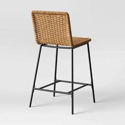 Wasson Woven Metal Leg Counter Height Barstool Tan - Threshold™ 5 Wasson Woven Metal Leg Counter Height Barstool Tan - Threshold™ - Image 3