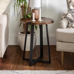 Wrightson Urban Industrial Faux Wrap Leg Round Side Table - Saracina Home 17 Wrightson Urban Industrial Faux Wrap Leg Round Side Table - Saracina Home -Quality Furniture Store GUEST a1776d41 205b 40e5 9e7e fbd37a7831f8