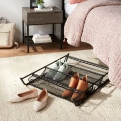 Mesh Underbed Shoe Storage Black - Brightroom™