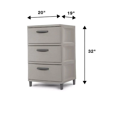 3 Drawer Storage Cabinet Gray - Brightroom™: Plastic Utility Storage Drawers, Universal Organization, No Assembly Required 7 3 Drawer Storage Cabinet Gray - Brightroom™: Plastic Utility Storage Drawers, Universal Organization, No Assembly Required - Image 5