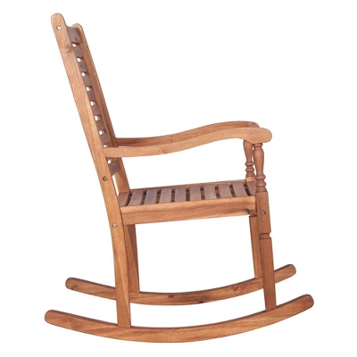 Bamberg Transitional Acacia Wood Outdoor Rocking Chair - Saracina Home 7 Bamberg Transitional Acacia Wood Outdoor Rocking Chair - Saracina Home - Image 5