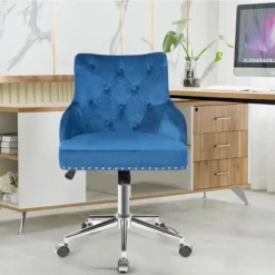 Tangkula Velvet Desk Chair Upholstered 360°Swivel Height Adjustable Rolling Office Chair For Office Bedroom Living Room 14 Tangkula Velvet Desk Chair Upholstered 360°Swivel Height Adjustable Rolling Office Chair For Office Bedroom Living Room -Quality Furniture Store GUEST a867090d c5e7 46a7 b203 9413c5456318