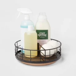 Divided Turntable Black Wire With Natural Wood - Brightroom™ 7 Divided Turntable Black Wire With Natural Wood - Brightroom™ -Quality Furniture Store GUEST aa83c3b1 19ba 41dd ba5d e1b86512a437