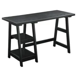 Designs2Go Trestle Desk With Shelves - Breighton Home -Quality Furniture Store GUEST aa86743b 8e79 40c2 a6bb 7fbdc03f49ae