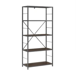 63" 4 Shelf Industrial Transitional Tall Bookshelf - Saracina Home -Quality Furniture Store GUEST ab82027f f17b 4ed3 b4bd 3cb00f9141d7
