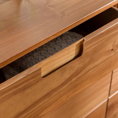 Mid-Century Modern Groove Wood 6 Drawer Dresser - Saracina Home 13 Mid-Century Modern Groove Wood 6 Drawer Dresser - Saracina Home - Image 11