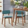Set Of 2 Nettie Mid-Century Modern Upholstered Dining Chairs Walnut/Teal - Buylateral -Quality Furniture Store GUEST add80759 4d29 4442 a0a3 fc0dfea15d3c