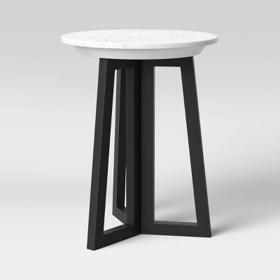 Altavista Round Marble End Table White - Threshold™ 4 Altavista Round Marble End Table White - Threshold™ - Image 2