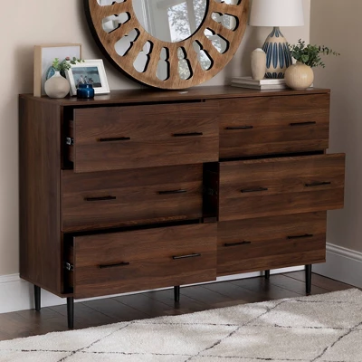 Higgins Modern Horizontal 6 Drawer Dresser - Saracina Home 6 Higgins Modern Horizontal 6 Drawer Dresser - Saracina Home - Image 4