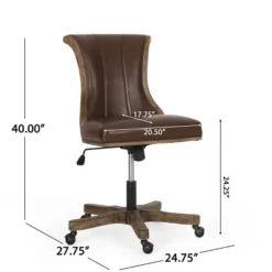 Coulee Contemporary Upholstered Roll Back Swivel Office Chair Dark Brown/Natural - Christopher Knight Home -Quality Furniture Store GUEST b5c43bc6 3348 4a01 85ce 9caa9e8dcbbf