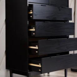 Mid-Century Modern Solid Wood 6 Drawer Vertical Dresser - Saracina Home -Quality Furniture Store GUEST b5fe320b c3da 49e6 985f 60a942767455