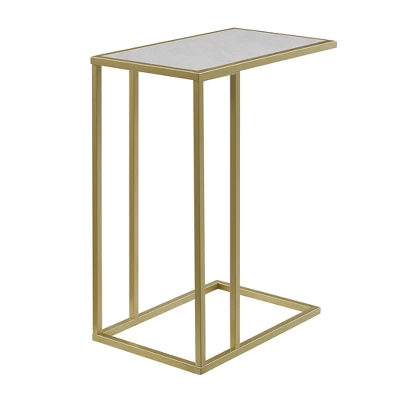 23" Modern Rectangle Two-Tone C Side Table With Metal Base - Saracina Home 11 23" Modern Rectangle Two-Tone C Side Table With Metal Base - Saracina Home - Image 9