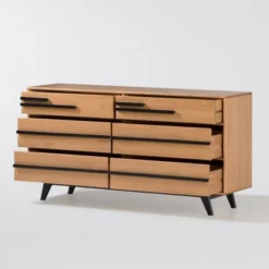 Modern 6 Drawer Double Dresser With Long Handles - Saracina Home 34 Modern 6 Drawer Double Dresser With Long Handles - Saracina Home -Quality Furniture Store GUEST b6ce59e4 476b 4467 9bca 2337d3686600