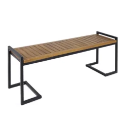 Hopkins Acacia & Iron Bench - Christopher Knight Home -Quality Furniture Store GUEST b8692347 fe69 4002 8299 e72acb2ab5b5