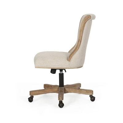Coulee Contemporary Fabric Upholstered Roll Back Swivel Office Chair - Christopher Knight Home 5 Coulee Contemporary Fabric Upholstered Roll Back Swivel Office Chair - Christopher Knight Home - Image 3