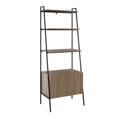 72" Open Shelf And Closed Storage Cabinet Ladder Bookcase - Saracina Home 11 72" Open Shelf And Closed Storage Cabinet Ladder Bookcase - Saracina Home - Image 9