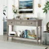 Retro Console Table With Drawers And Shelf-ModernLuxe