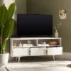 Cara Mid-Century Modern 3 Drawer Corner TV Stand For TVs Up To 58" - Saracina Home 1 Cara Mid-Century Modern 3 Drawer Corner TV Stand For TVs Up To 58" - Saracina Home -Quality Furniture Store GUEST bcc3df04 17eb 4bc5 a2f3 91e7894a9abf