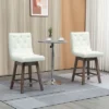HOMCOM Bar Stools Set Of 2, Swivel Bar Chairs, 25.5" High Fabric Tufted Breakfast Barstools For Kitchen Counter, Cream White -Quality Furniture Store GUEST bed2c6ca a45c 4890 8102 49c5703e4267