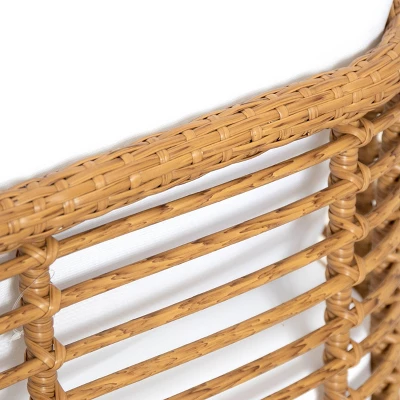 Nic Outdoor Wicker Club Chair With Cushion - Light Brown/White - Christopher Knight Home 8 Nic Outdoor Wicker Club Chair With Cushion - Light Brown/White - Christopher Knight Home - Image 6