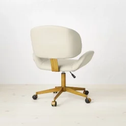 Mahonia Faux Leather Office Chair Cream/Aged Brass - Opalhouse™ Designed With Jungalow™ 10 Mahonia Faux Leather Office Chair Cream/Aged Brass - Opalhouse™ Designed With Jungalow™ -Quality Furniture Store GUEST c063500a 216c 4d23 8174 81e648410040