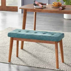 4pc Nettie Mid-Century Modern Dining Set With Bench Walnut/Teal - Buylateral 12 4pc Nettie Mid-Century Modern Dining Set With Bench Walnut/Teal - Buylateral -Quality Furniture Store GUEST c34ef500 4aff 44c6 9911 7f3bc6da7e64