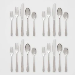 20pc Harrington Flatware Set Silver - Threshold™ -Quality Furniture Store GUEST c415e3b7 a834 4e6d 9a1e ec219535a2d0