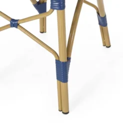 Paul 3pc Outdoor Aluminum French Bistro Set - Dark Teal/White/Bamboo - Christopher Knight Home -Quality Furniture Store GUEST c48dbc1b 709c 4b64 b8ee 78b0f289f43b