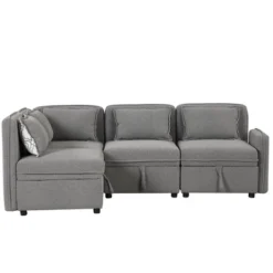 122.8" Minimalist Convertible Modular Sofa, Upholstered Sectional Sofa Couch With 5 Pillows-ModernLuxe 24 122.8" Minimalist Convertible Modular Sofa, Upholstered Sectional Sofa Couch With 5 Pillows-ModernLuxe -Quality Furniture Store GUEST c55d6496 6226 452d a300 c368aa7a8106