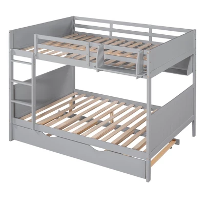 Separable Full-Over-Full Bunk Bed With Twin Size Trundle And Bookshelf - ModernLuxe 6 Separable Full-Over-Full Bunk Bed With Twin Size Trundle And Bookshelf - ModernLuxe - Image 4