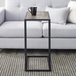 23" Modern Rectangle Two-Tone C Side Table With Metal Base - Saracina Home 13 23" Modern Rectangle Two-Tone C Side Table With Metal Base - Saracina Home -Quality Furniture Store GUEST c9fb0f6a 1baa 4f46 9ad4 ca78b73dae1e