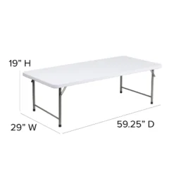 Flash Furniture 4.93-Foot Kid's Granite White Plastic Folding Table -Quality Furniture Store GUEST ca401930 3ca2 43e4 a6f4 88afb68478bb