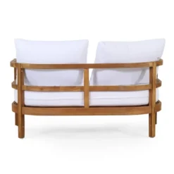 2pc Ellendale Outdoor Acacia Wood Loveseat & Coffee Table Teak/White - Christopher Knight Home -Quality Furniture Store GUEST cd4af724 df56 4a28 be7d da6d8f55bc12