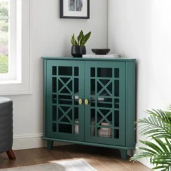 2 Door Corner Accent Cabinet With Fretwork Doors - Saracina Home 24 2 Door Corner Accent Cabinet With Fretwork Doors - Saracina Home -Quality Furniture Store GUEST cfceebbb fbd4 44ae b375 5b6a98a22a32