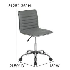 Emma And Oliver Low Back Designer Armless Ribbed Swivel Task Office Chair -Quality Furniture Store GUEST d0e699da fac0 4ff7 9690 360cf895b260