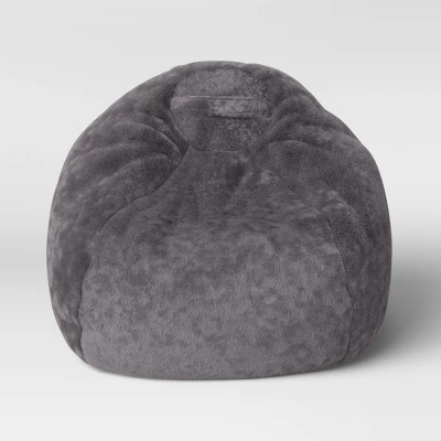 XL Fuzzy Kids' Bean Bag Gray - Pillowfort™ 4 XL Fuzzy Kids' Bean Bag Gray - Pillowfort™ - Image 2