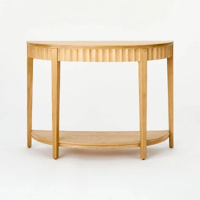 Thousand Oaks Wood Scalloped Demilune Console Table - Threshold™ Designed With Studio McGee 4 Thousand Oaks Wood Scalloped Demilune Console Table - Threshold™ Designed With Studio McGee - Image 2