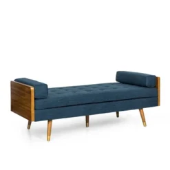 Keairns Mid Century Modern Tufted Double End Chaise Lounge With Bolster Pillows - Christopher Knight Home -Quality Furniture Store GUEST d7bd0299 a46c 4d34 ae48 1f5acad42f65