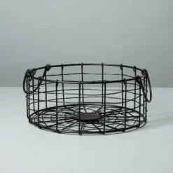 Round Wire Storage Basket With Handles Black - Hearth & Hand™ With Magnolia -Quality Furniture Store GUEST db906be6 c2aa 4ee5 bb74 a0cff421c0e0