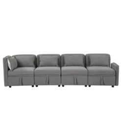 122.8" Minimalist Convertible Modular Sofa, Upholstered Sectional Sofa Couch With 5 Pillows-ModernLuxe 22 122.8" Minimalist Convertible Modular Sofa, Upholstered Sectional Sofa Couch With 5 Pillows-ModernLuxe -Quality Furniture Store GUEST dce9fb95 745e 49c9 aade a8aed3acddf8