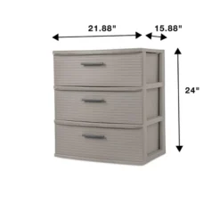 3 Drawer Wide Tower Dark Gray - Brightroom™: Plastic Storage Drawers, Portable Universal Storage, No Assembly Required -Quality Furniture Store GUEST dd2b1359 737a 43cc 8613 742a75ae1a65