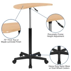 Emma And Oliver Sit To Stand Mobile Laptop Computer Desk - Portable Rolling Standing Desk -Quality Furniture Store GUEST e166bd86 a477 40dc bcf6 cdc8d9149ee8