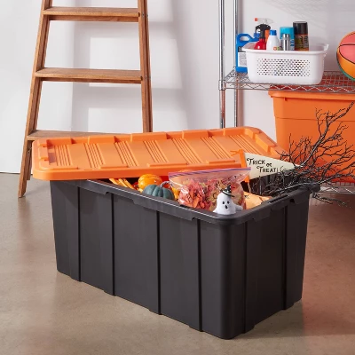 38gal Halloween Heavy Duty Storage Tote Orange Lid - Brightroom™ 3 38gal Halloween Heavy Duty Storage Tote Orange Lid - Brightroom™