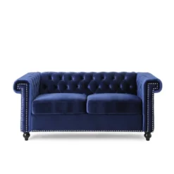 Brinkhaven Modern Glam Tufted Velvet Loveseat With Nailhead Trim - Christopher Knight Home -Quality Furniture Store GUEST e6dbdeaf b34f 4bb9 8c55 a2bef1478ebe