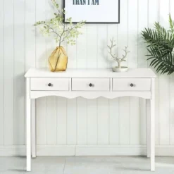 Costway Console Table Hall Table Side Table Desk Accent Table 3 Drawers Entryway White 12 Costway Console Table Hall Table Side Table Desk Accent Table 3 Drawers Entryway White -Quality Furniture Store GUEST e6e72db3 43b3 42d6 95f8 7e6c90496612