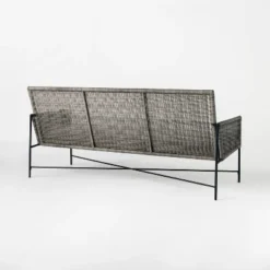 Wicker & Metal X Frame Patio Sofa - Gray - Threshold™ Designed With Studio McGee -Quality Furniture Store GUEST e9727c5c 7d57 4fb3 b845 7b850243113b