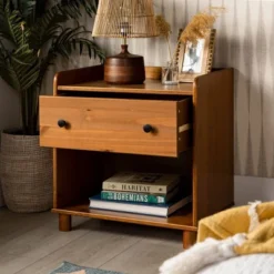 Set Of 2 Katie Transitional Tray Top 1 Drawer Solid Wood Nightstands Caramel - Saracina Home 18 Set Of 2 Katie Transitional Tray Top 1 Drawer Solid Wood Nightstands Caramel - Saracina Home -Quality Furniture Store GUEST eb23e422 fbb6 4cbe 9d79 eccf62732510