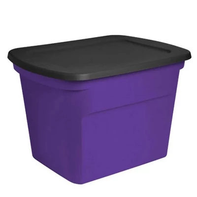 Sterilite 18 Gallon Orange Plastic Storage Container Bin Tote With Black Lid, Halloween 3 Sterilite 18 Gallon Orange Plastic Storage Container Bin Tote With Black Lid, Halloween