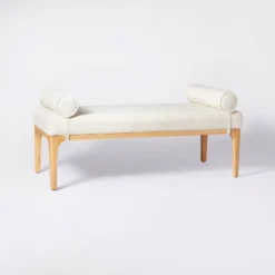 Randolph Bench With Bolster Pillows Linen - Threshold™ Designed With Studio McGee -Quality Furniture Store GUEST ebdd4b7b 6e57 423c 908a 14e05a7f5b15